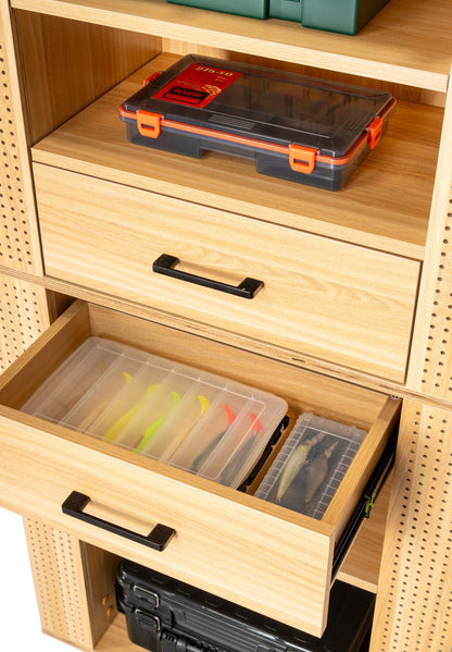 Fishing tackle cabinet, 65x50x158 cm, pine color