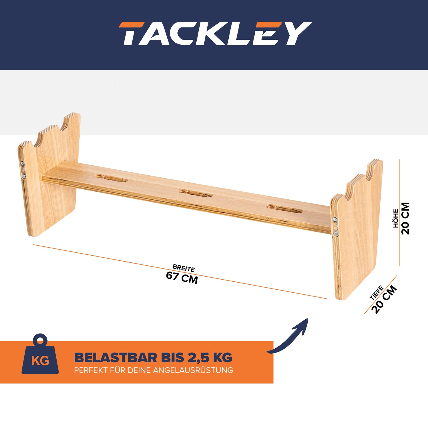Fishing tackle rack, 20x20x67 cm, beech color
