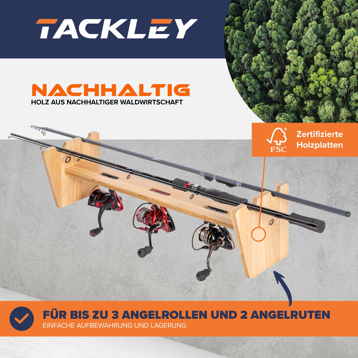 Fishing tackle rack, 20x20x67 cm, pine color