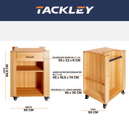 Fishing tackle cabinet, 65x50x84.5 cm, pine color