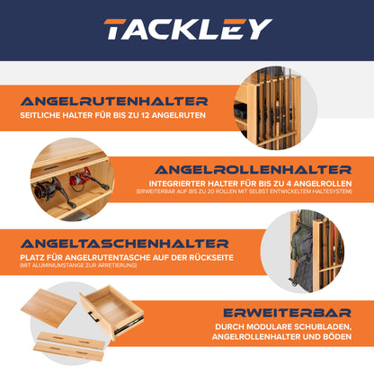 Fishing tackle cabinet, 65x50x84.5 cm, pine color