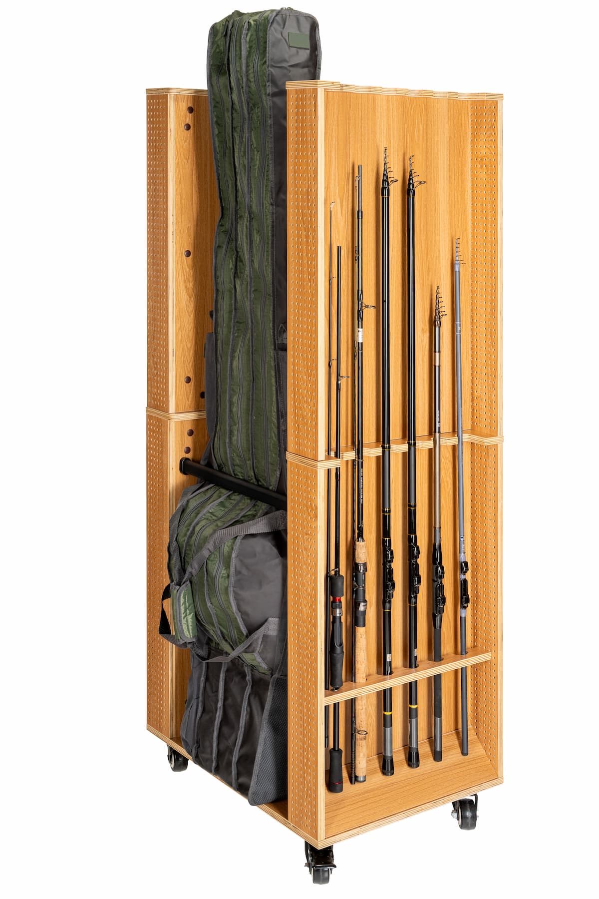 Fishing tackle cabinet, 65x50x158 cm, pine color
