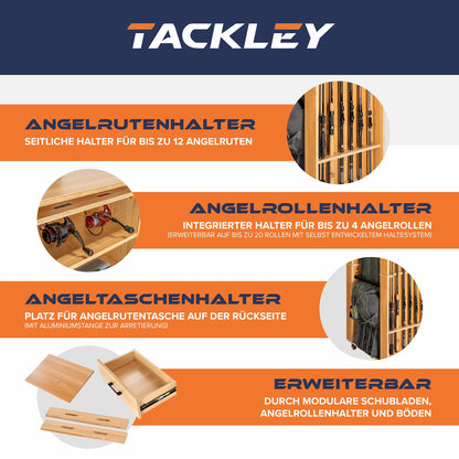 Fishing tackle cabinet, 65x50x158 cm, pine color